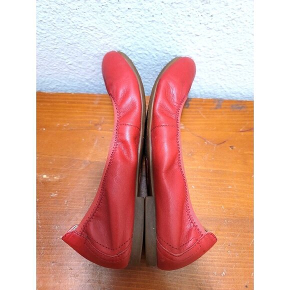 Born Red Leather Ballet Flats Slip on Shoes Size 6 - Picture 6 of 11